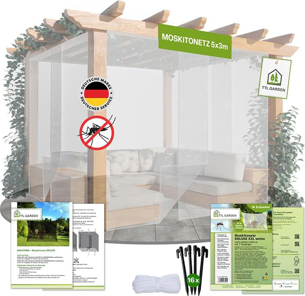 TTL GARDEN Moskitonetz Deluxe XXL 500x300x250cm – 3 Produktbild 