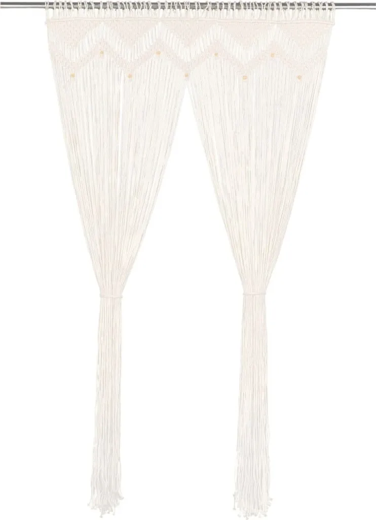 Rideau macramé 140x240 cm coton pour séparateur de pièce ou fenêtre