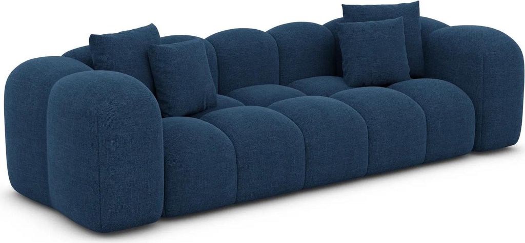 Strukturstoff 3-Sitzer Couch Valora Dunkelblau