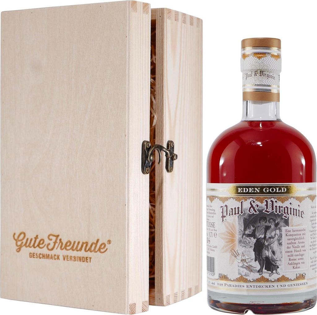 Paul & Virginie Spiced Spirituose mit Geschenk-Holzkiste