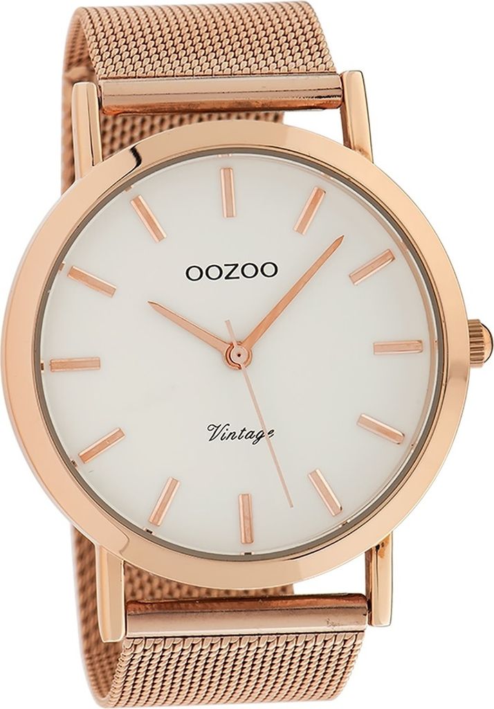 Oozoo Metall Damen Uhr matt Analog Quarzuhr Armband rosegold Timepieces D2UOC9997A