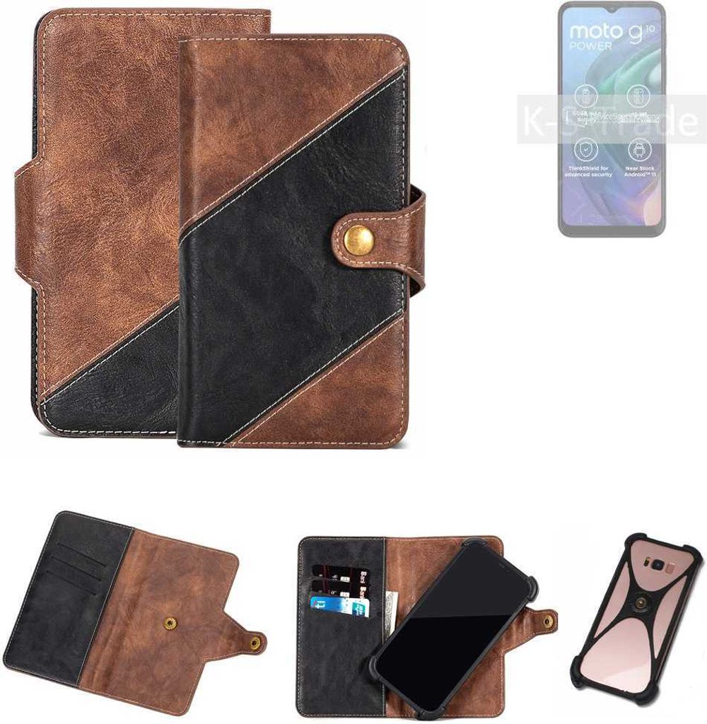 K-S-Trade Handyhülle Schutzhülle Bookstyle Case kompatibel mit Motorola Moto G10 Power Klapphülle Cover Hülle Schutztasche 1x