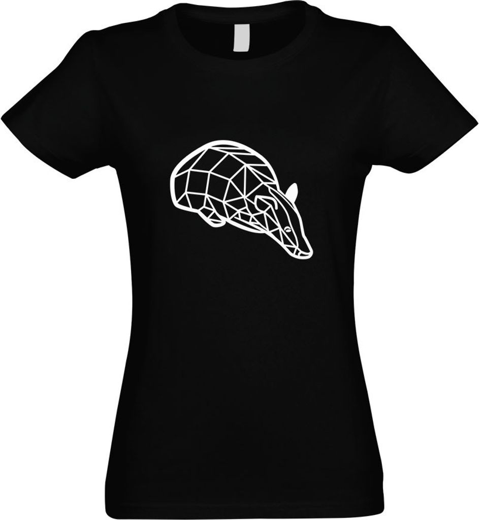 Kiwistar - T-Shirt tailliert - Damen - schwarz - Dachs Grimbart Polygon - mit Motiv Bedruckt - Funshirt Design - Sport - Freizeit - Damen - XL