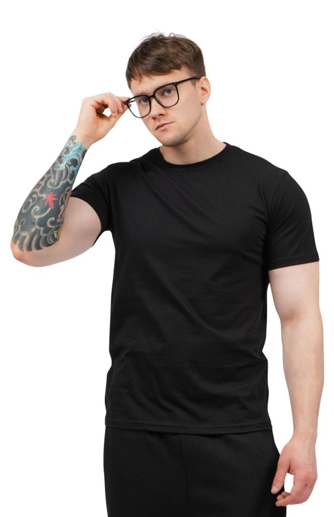 Oversize T-Shirt für Herren – Größe L – Schwarz – 100% Produktbild 
