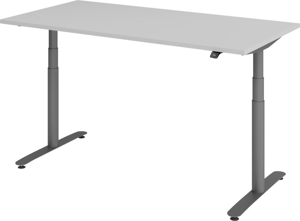 bümö Schreibtisch elektrisch Bluetooth & App XDLR - Größe: 160 x 80 cm, Gestell: Graphit, Nachbildung: Grau
