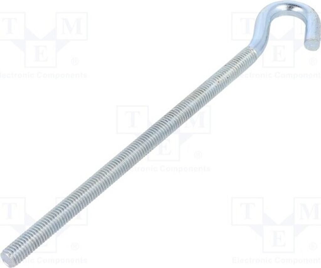 1x Haken L. ges: 185mm HZ.8185 Schraubenbolzen Zink L. Gewinde: 145mm abgewinkelt