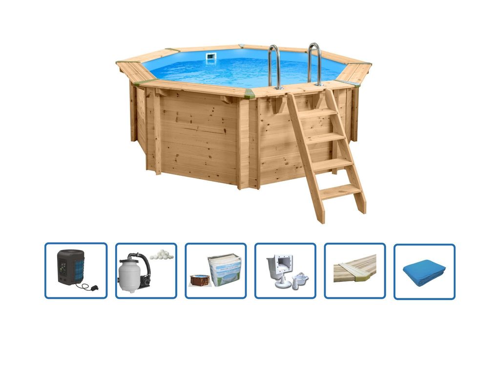 Interline Java Holzpool Ø 3,55 m × 1,16 m – Wärmepumpe-Set Produktbild 