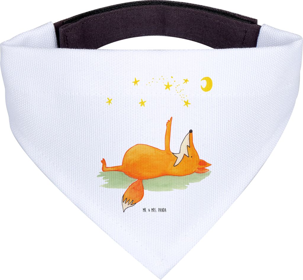 Mr. & Mrs. Panda Bandana Fuchs Sterne - Weiß - Geschenk, Hunde-Bandana, Mond, Hunde Halstuch, Sternengucker, Spruch Positiv, Hals Tuch, Hund, Drei...