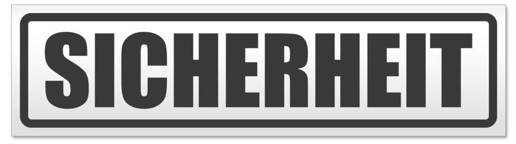 Kiwistar - Autoaufkleber - Dunkelgrau - 60 x 16 cm - Sicherheit Security - Hinweis Aufkleber Sticker für Auto, Kfz, Fahrrad, PKW, LKW