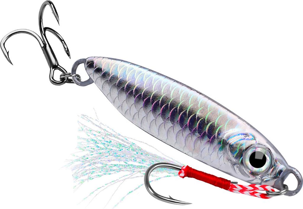 .4CM/7G 5.5CM/15G 6.1CM/20G 7.1CM/30G Jigging-Angelköder mit Haken Realistischer Trolling-Angelköder Süßwasser-Salzwasser-Angelzubehör