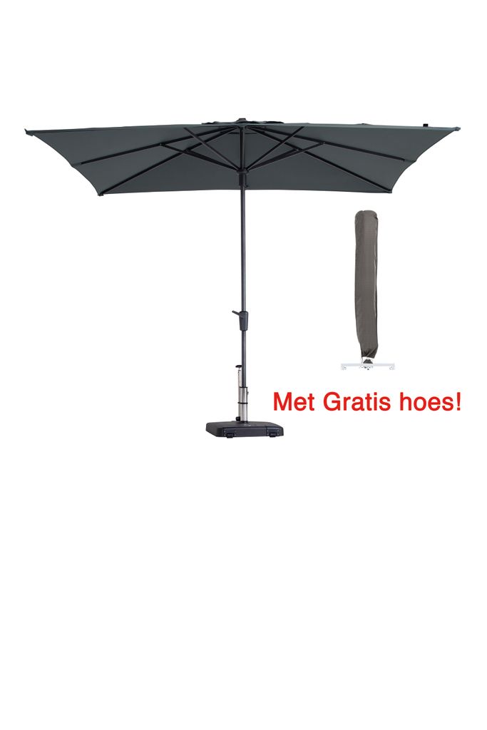 Sonnenschirm Quadratisch Grau Madison Syros 280 x 280 cm mit Schutzhülle | 100 % Polyestergewebe