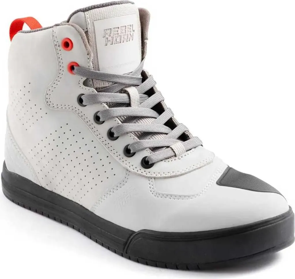 Chaussures moto Rebelhorn Spike blanches EU 48 : protection et anti-glisse