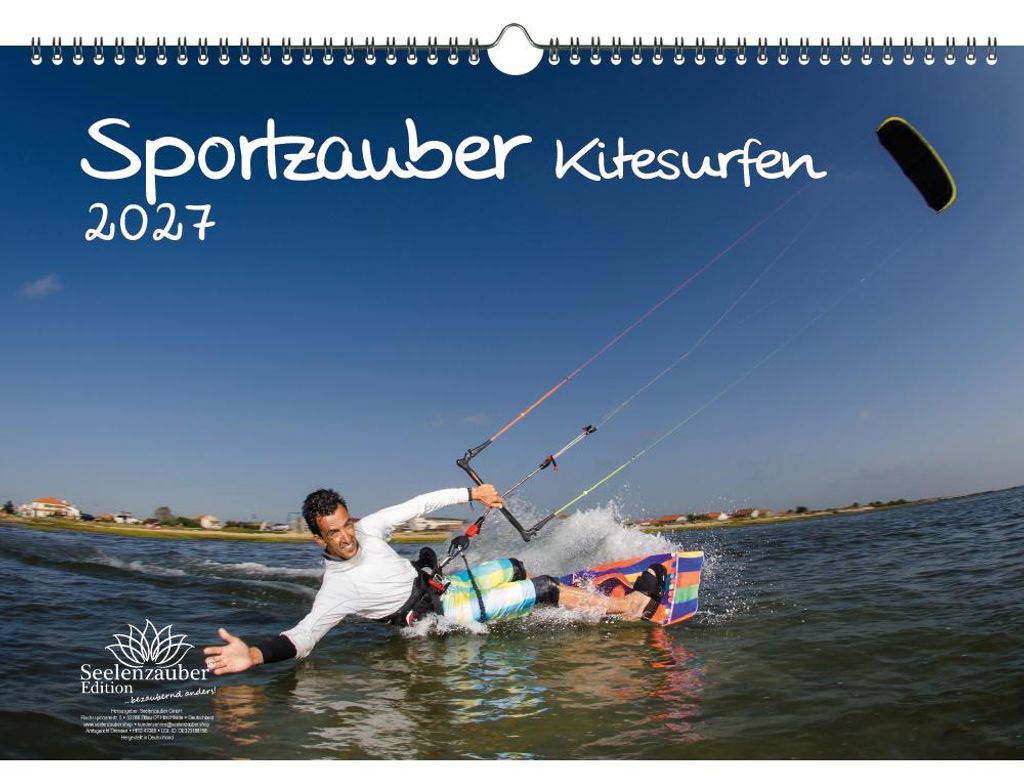 Sportzauber Kitesurfen DIN A3 Kalender für 2027 Surfer und surfen - Seelenzauber