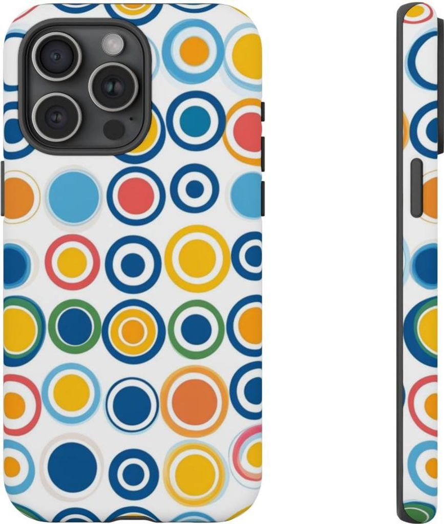 Buntes Kreismuster – Hülle Kompatibel mit iPhone 15 Pro Max