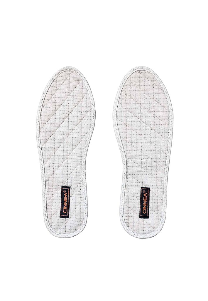 CINNEA Einlegesohlen mit Zimt,1PaarSet,Baumwollegegen Fußschweiß % Geruch, Gr.48,weiß