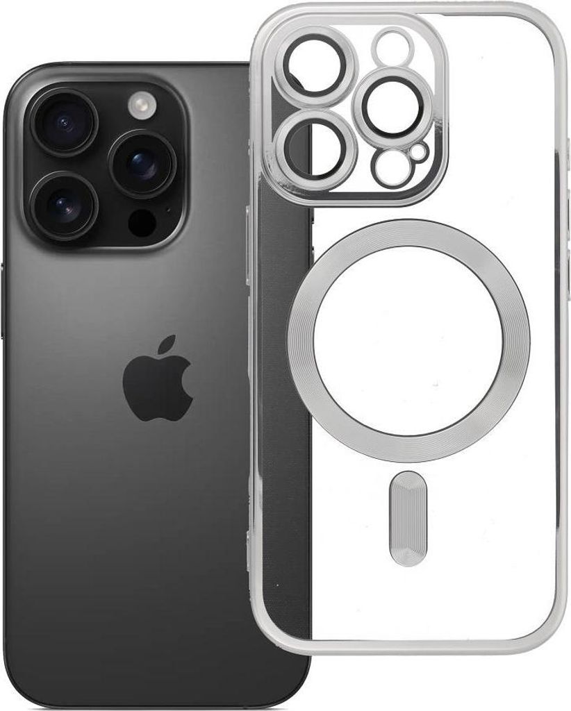 Case passend für iPhone 16 PRO Electro Mag Cover kompatibel mit MagSafe titanium