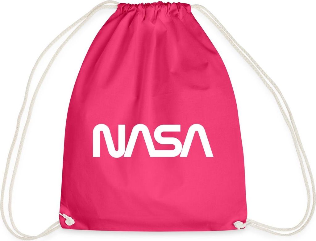 Spreadshirt NASA Logo Turnbeutel, One size, Fuchsia