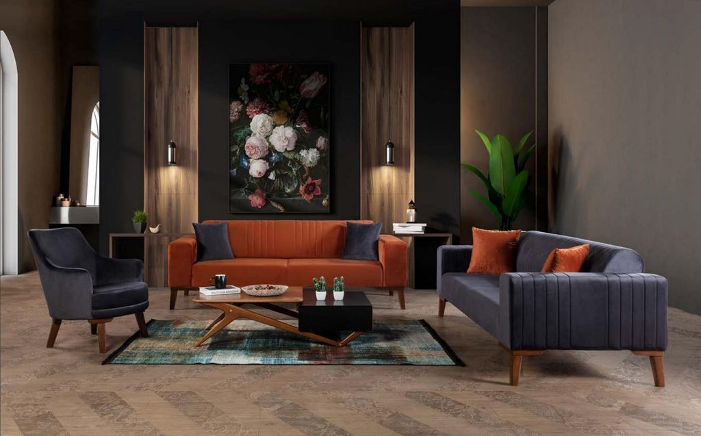Sofagarnitur Sofa Garnitur Sofas 3+3+1 Sitz Stoff 3tlg Produktbild 