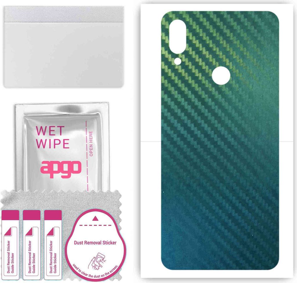apgo Rückseite Schutzfolie, Skin, kompatibel mit Xiaomi Redmi Note 7 Pro, Hinten Displayschutzfolie aus Vinylfolie, kratzfest, einfache Montage - ...