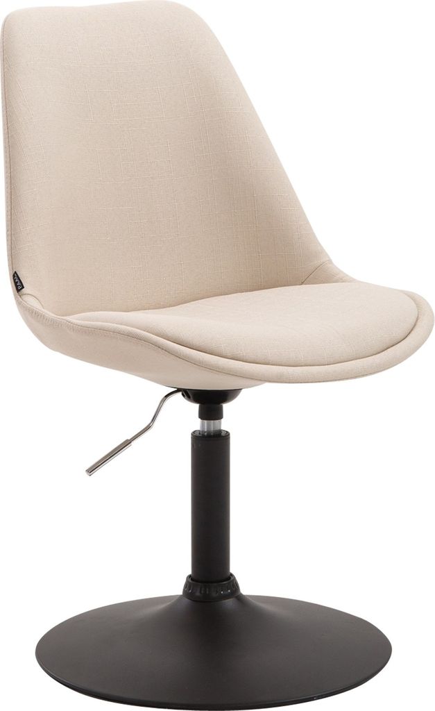 CLP Esszimmerstuhl Maverick Stoff drehbar und stufenlos verstellbar creme Gestell Farbe schwarz