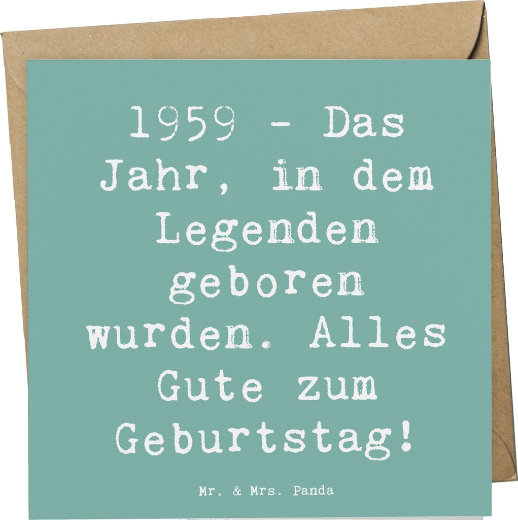 Mr. & Mrs. Panda Klappkarte Spruch 1959 Geburtstag - Meeresbrise - Geschenk, Alter, Glückwunschkarte, besondere Anlässe, Geburtsjahr, Happy Birth...