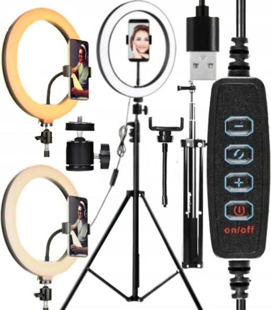 Lampe annulaire à LED, 30 cm, télécommande + support 220 Image du produit 