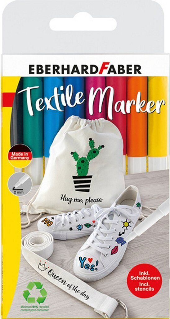 Eberhard Faber Textilstifte 8er Etui inkl. Schablonen