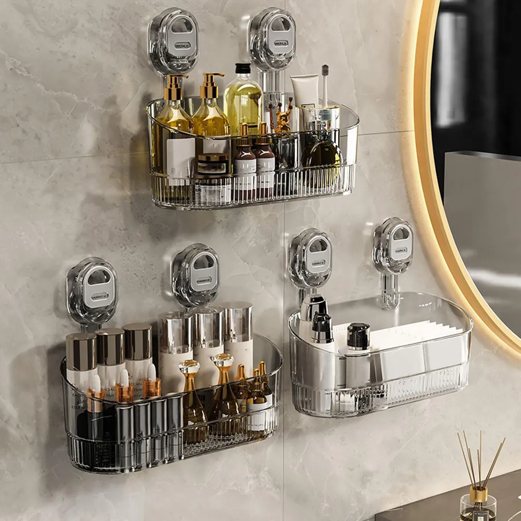 Tablette de douche transparente à drainage efficace pour articles de soin