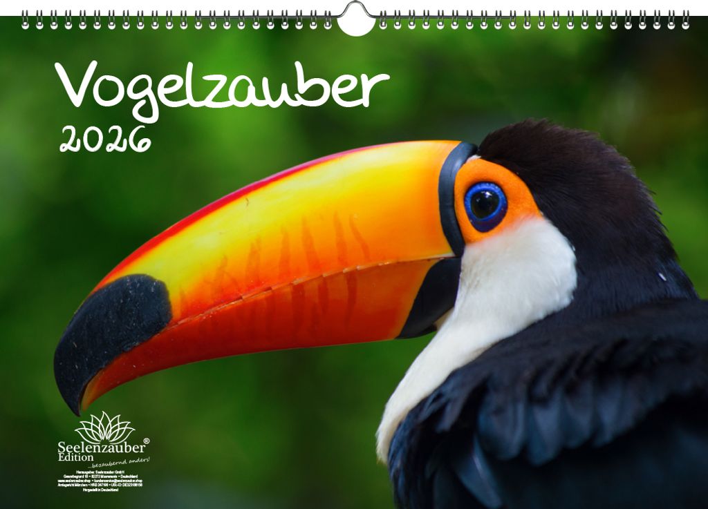 Vogelzauber DIN A3 Kalender für 2026 Vogel - Seelenzauber