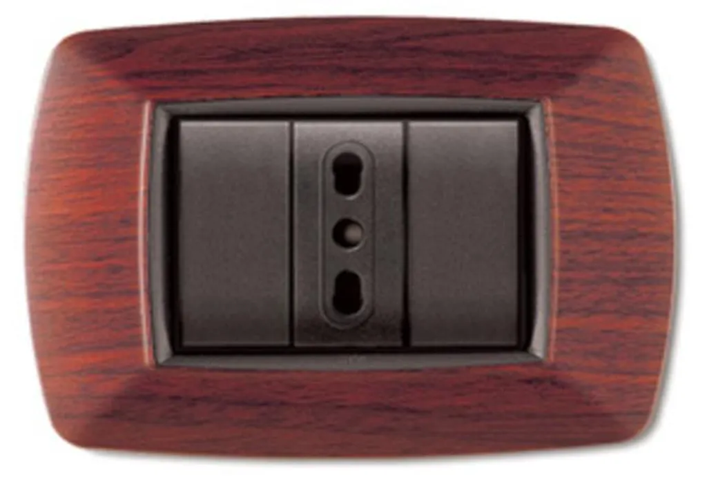 Plaque 4 modules MYLIFE en bois foncé véritable décor naturel chaleureux