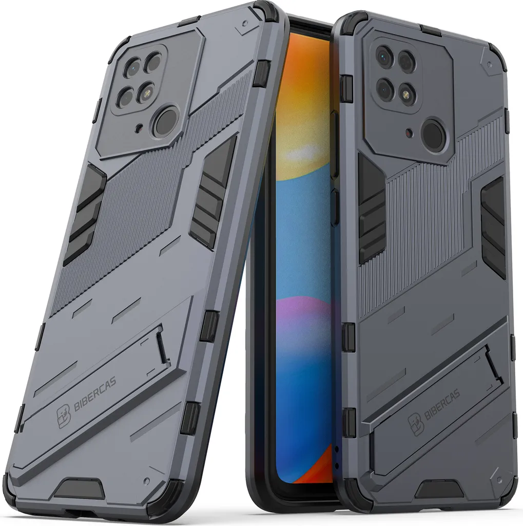 Custodia Armor Xiaomi Redmi 10C Grigio | Cover Antiurto con Stand PC+TPU