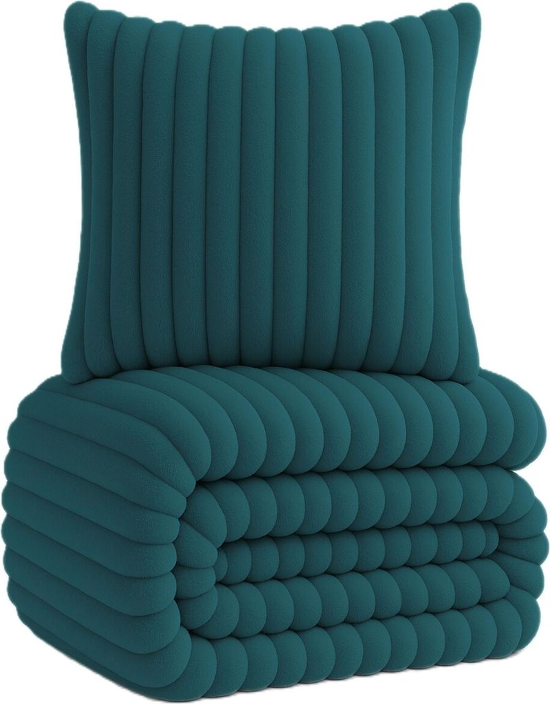 Winter Bettwäsche Cord Optik Uni Teddy Plüsch Nicki Kuschelig Flauschig Warme Weiche Flanell Cashmere Touch, Größe:200x220 cm, Farbe:Smaragdgrün