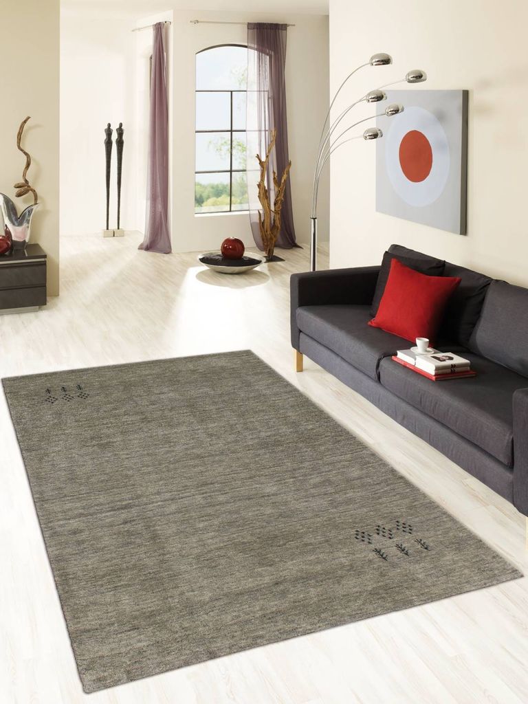 Teppich MARAND | Farbe: Hellgrau; Größe: 40x60 cm | strapazierfähig und leicht zu reinigen | Wohnzimmer | Schlafzimmer
