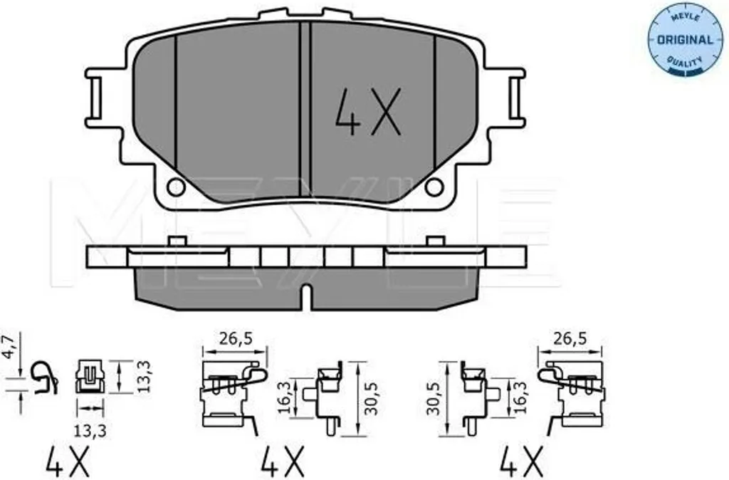 Plaquettes de frein MEYLE 0252058215 à faible bruit pour Yaris Cross