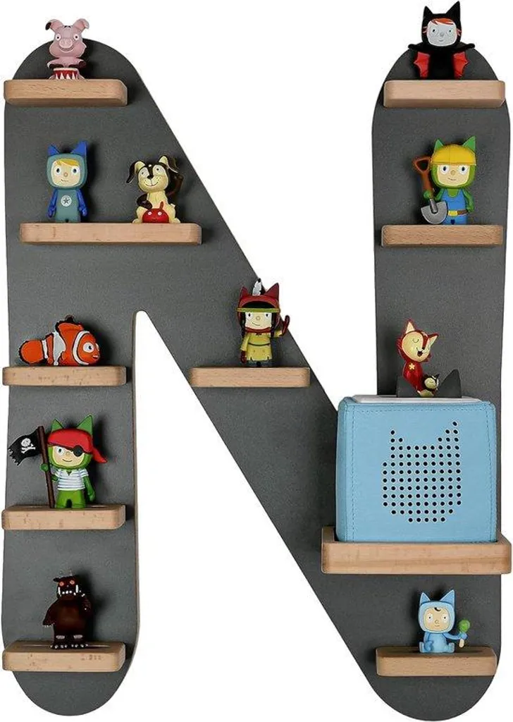 Étagère juke-box bois Anthracite - Idéal pour salon ou salle de jeux
