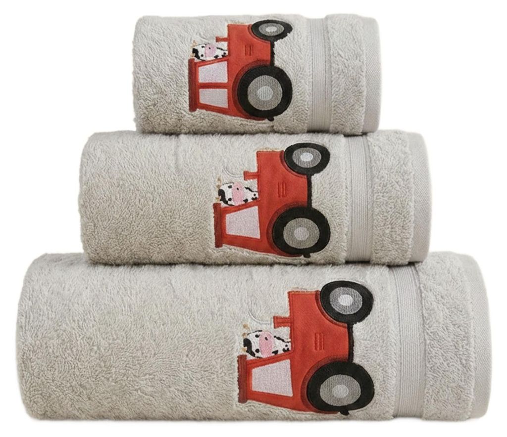 Ręcznik dziecięcy 100% bawełna 30x50 szary Traktor Zdjęcie produktu 