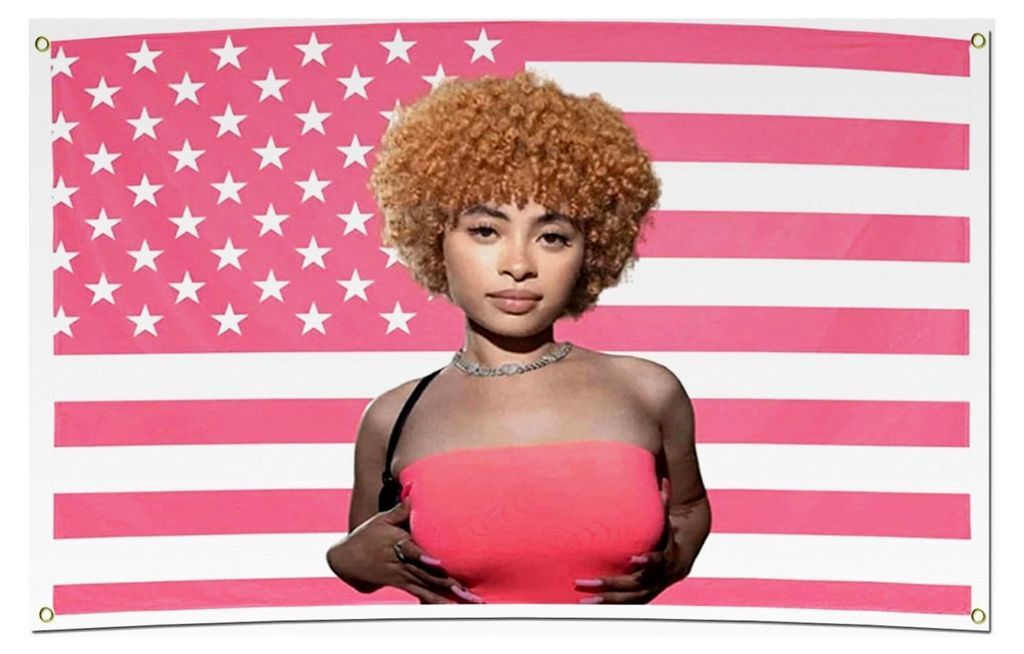 Wandteppich im Design der Eisgewürz-Flagge – 90 x 150 cm Pinke Amerikanische Flagge, Dekoration für Zimmer, Studentenwohnung und Partys
