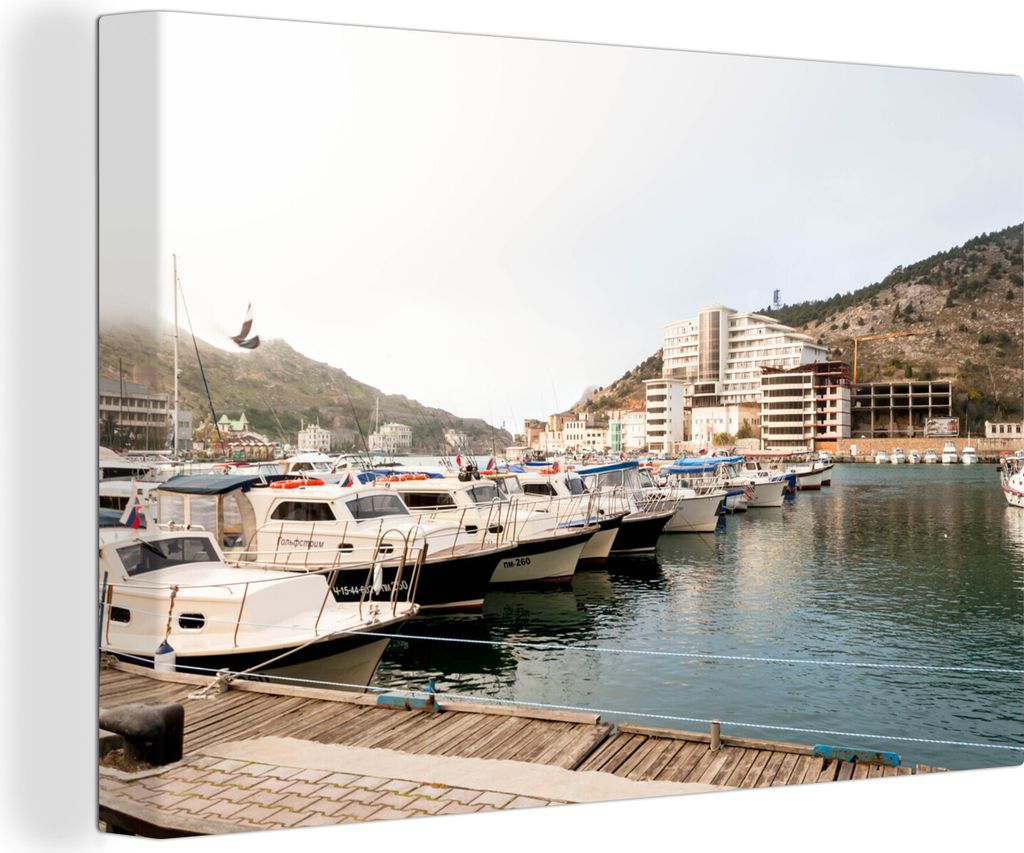 OneMillionCanvasses - Leinwandbilder - 140x90 cm, Der Hafen von Sebastopol auf der Krim, Wandbilder Kunstdruck Wanddekoration