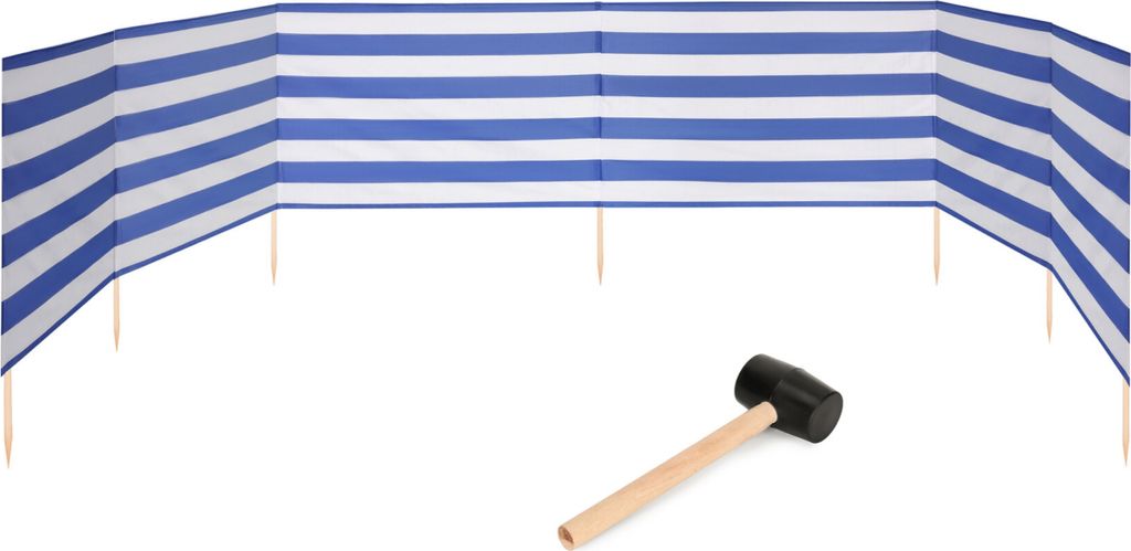 Garronda Strand Windschutz Sichtschutz 8m lang plus Gummihammer GAEX001 (Streifen, 8 m)