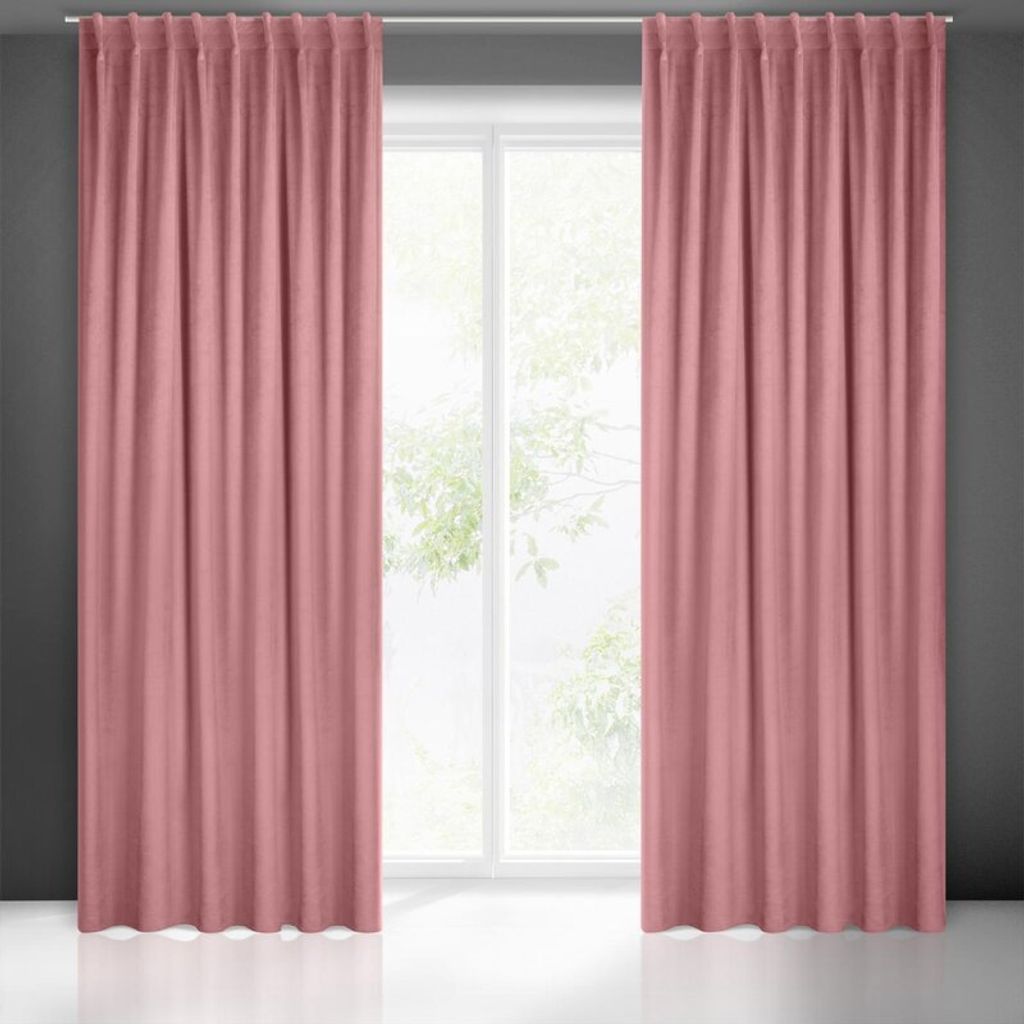 Vorhang MADLEN dunkelrosa 140x300 cm Kräuselband Tunnelzug Produktbild 