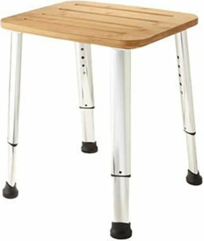 Banc de douche en bois de bambou - Tabouret ergonomique salle de bain