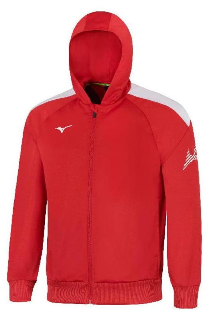 Mizuno Herren Team Mznrb Zip Hoodie - 32ECB555, Farbe:Rot, Textil:M