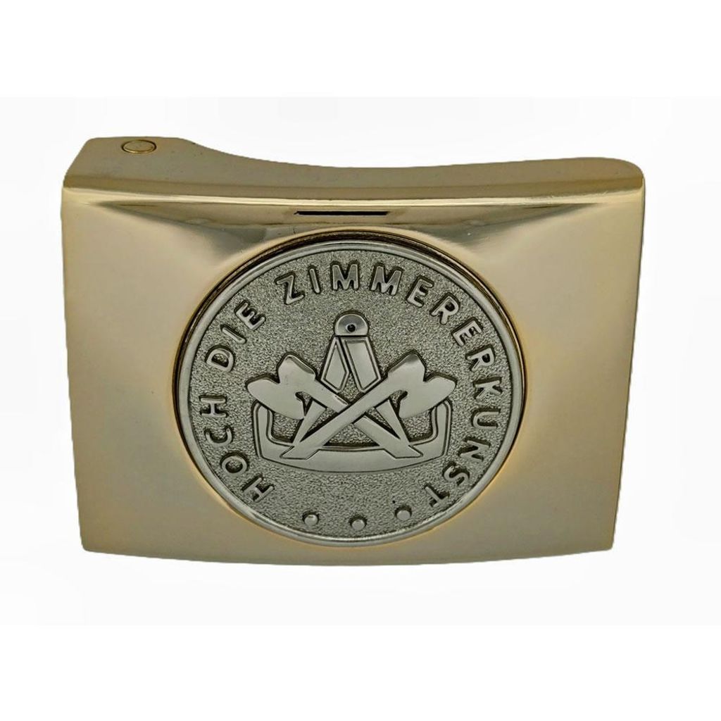 Koppelschloss Zimmermann Zimmerer Handwerk und Zunft – golden/silbern - für Meister - für 4,5 cm breite Koppelgürtel