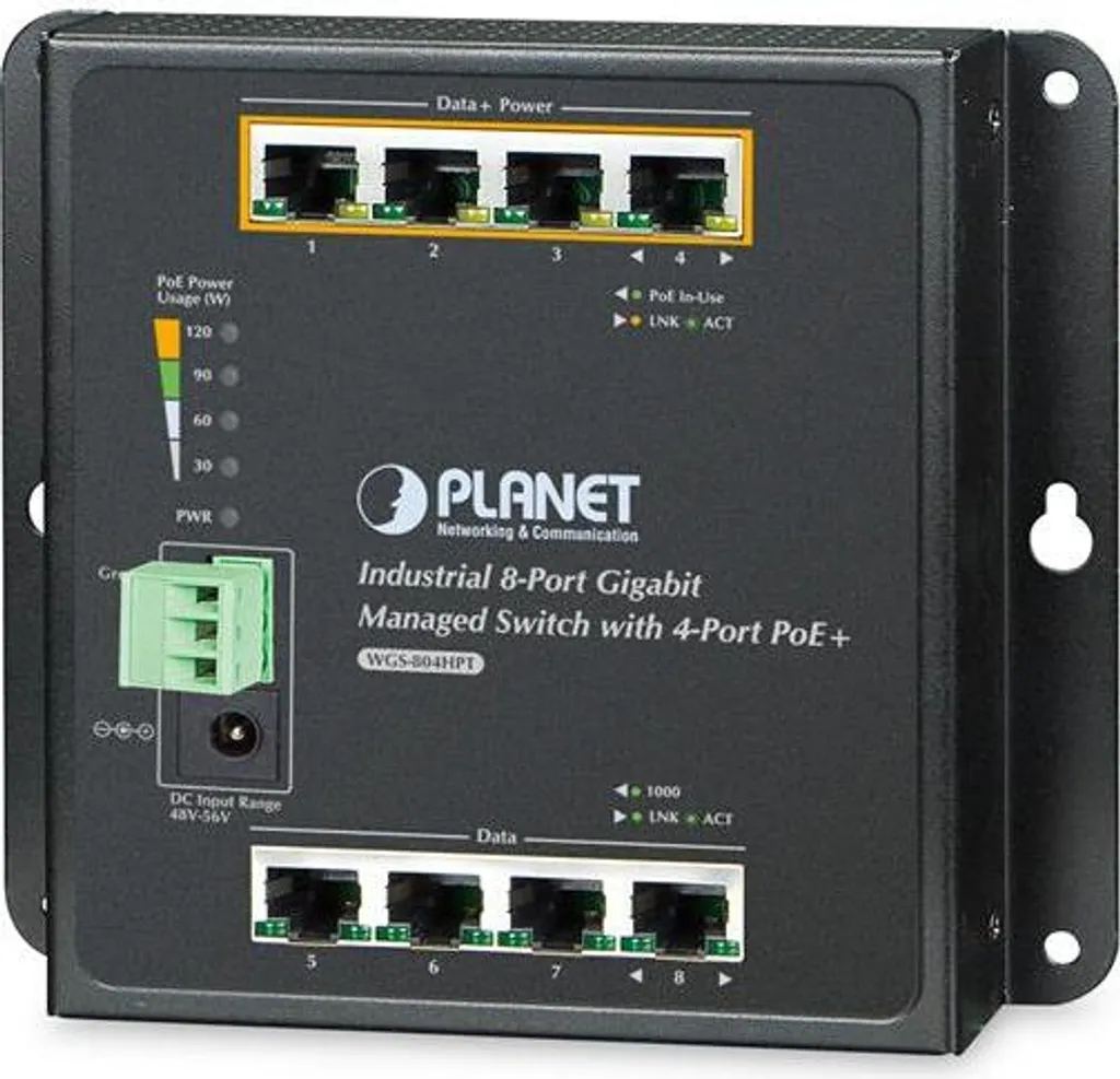 Switch Industriel Manageable 8 Ports Gigabit avec Fixation Murale Fine