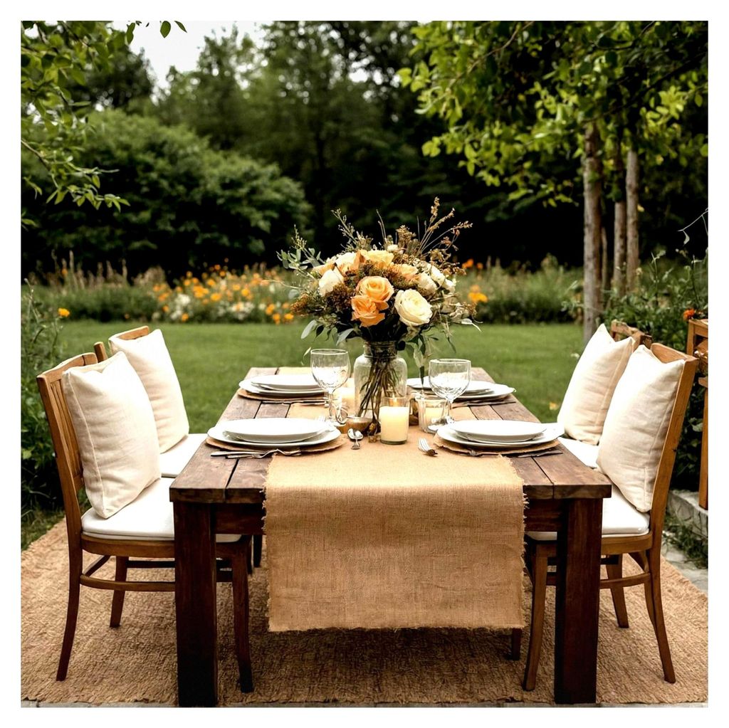 Jute Tischläufer Natur 50 cm breit, 15 m lang