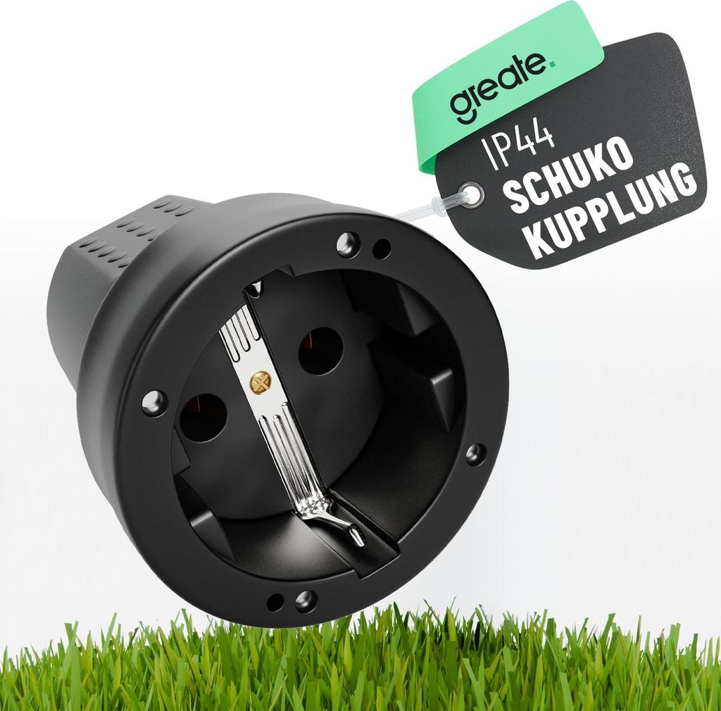 ABSINA Schutzkontakt Kupplung mit Knickschutz - Gummi Produktbild 