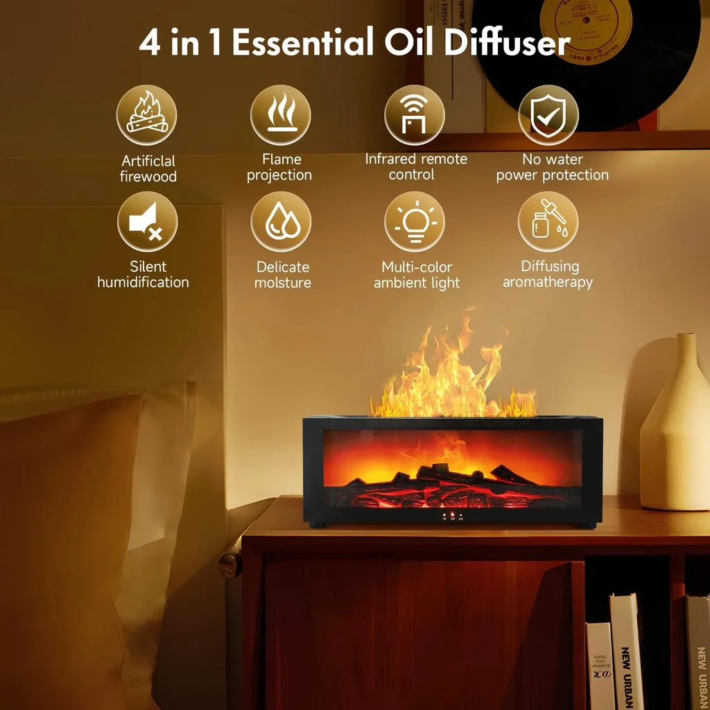 Diffusore Luci Fiamma Umidificatore E Diffusore Di Oli Essenziali Con