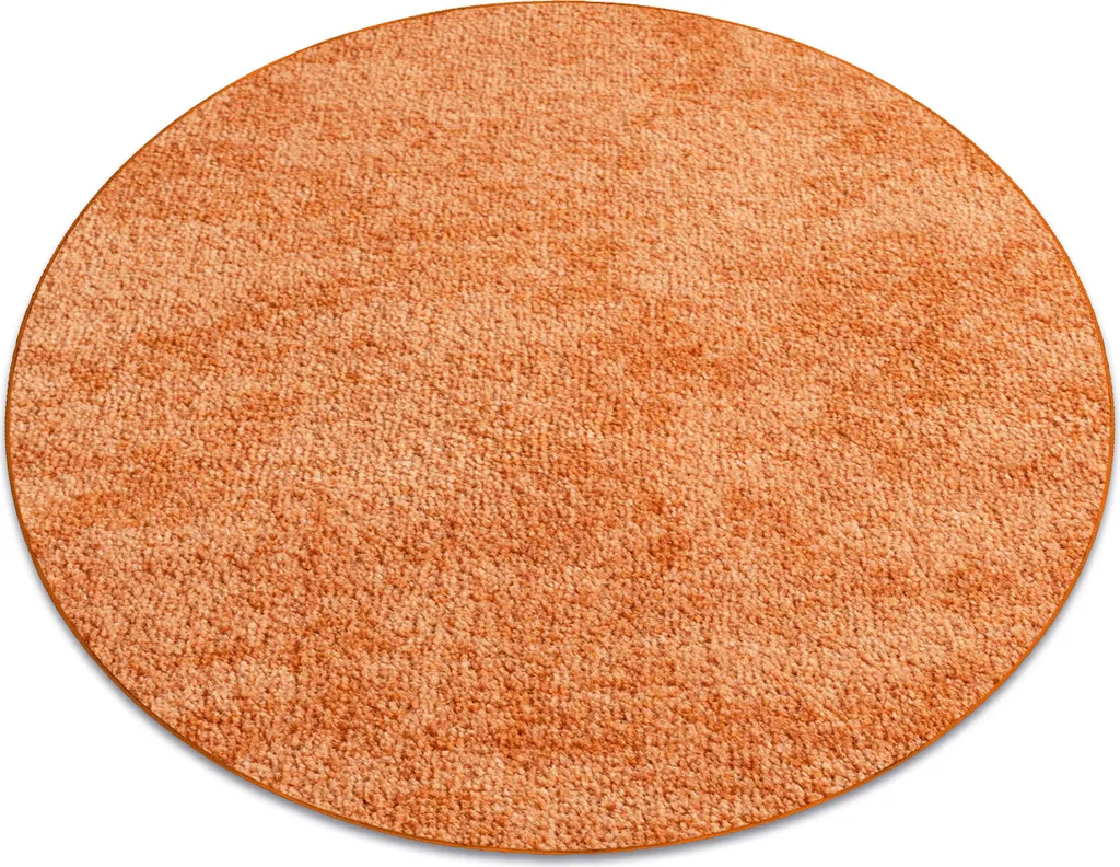 Grand tapis de salon rond orange SERENADE 200cm pour déco contemporaine