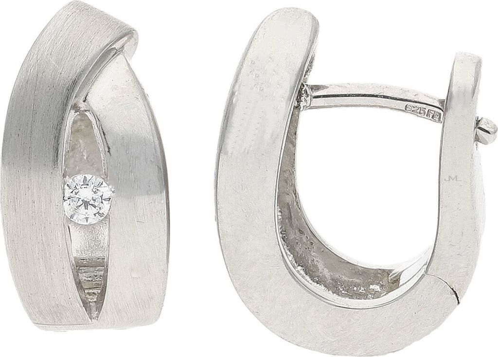 JuwelmaLux Creolen 925/000 Sterling Silber mit synth. Zirkonia JL30-06-3309