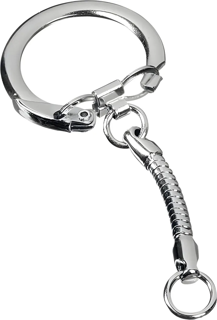 Porte-clés métal argenté 6,5 cm résistant pour loisirs créatifs DIY